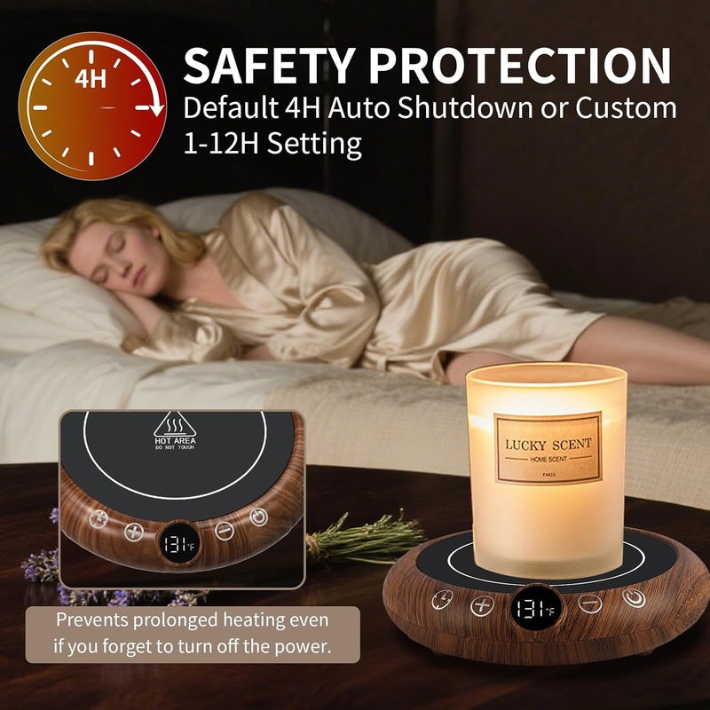 EIHO Coffee Mug Warmer, Valentines Day Gifts for Her Wife Girlfriend Daughter Him, Electric Cup Warmer for Desk, Candle Warmer Plate 8-Temp Setting & 1-12H Timer, Birthday Gifts for Women Men - Image 3